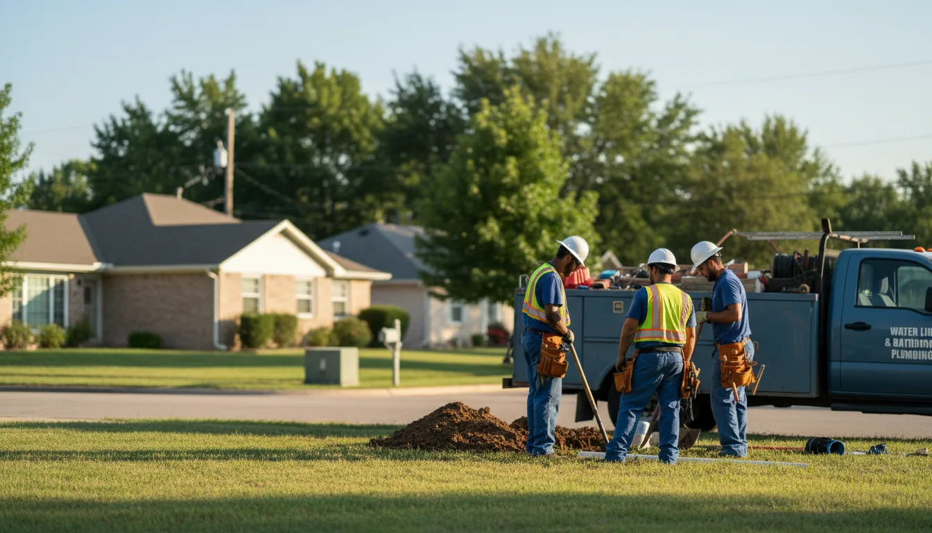 Residential water line and bathroom plumbing service in Denton, KS